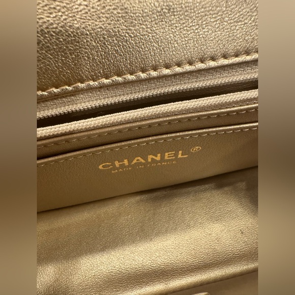 Chanel Classic Mini iridescent Gold with gold hardware - Picture 8 of 9
